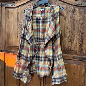 Plaid Sleeveless Vest by Cato